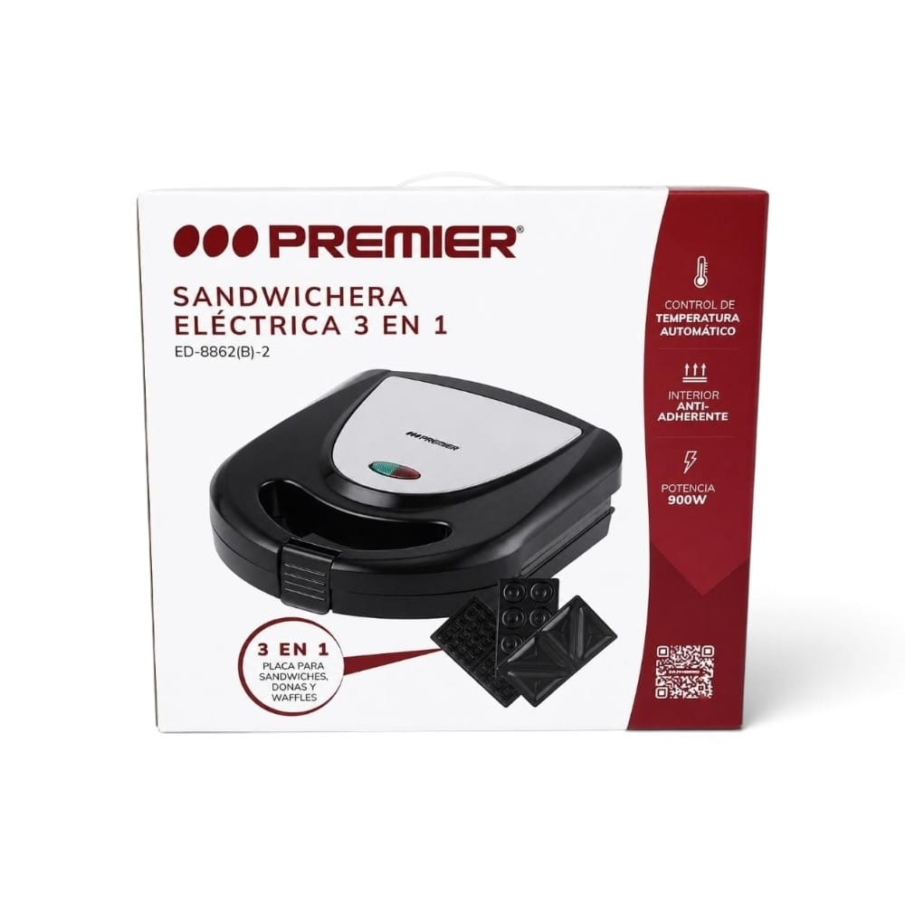 SANDWICHERA PREMIER 3EN1 DE 900WATTS ED-8862 - 2