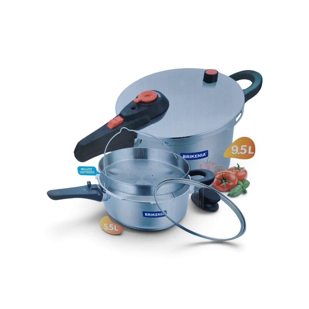 OLLA A PRESION BRIKENIA DE 9.5L BK-259 ACERO QUIRURGICO - 1