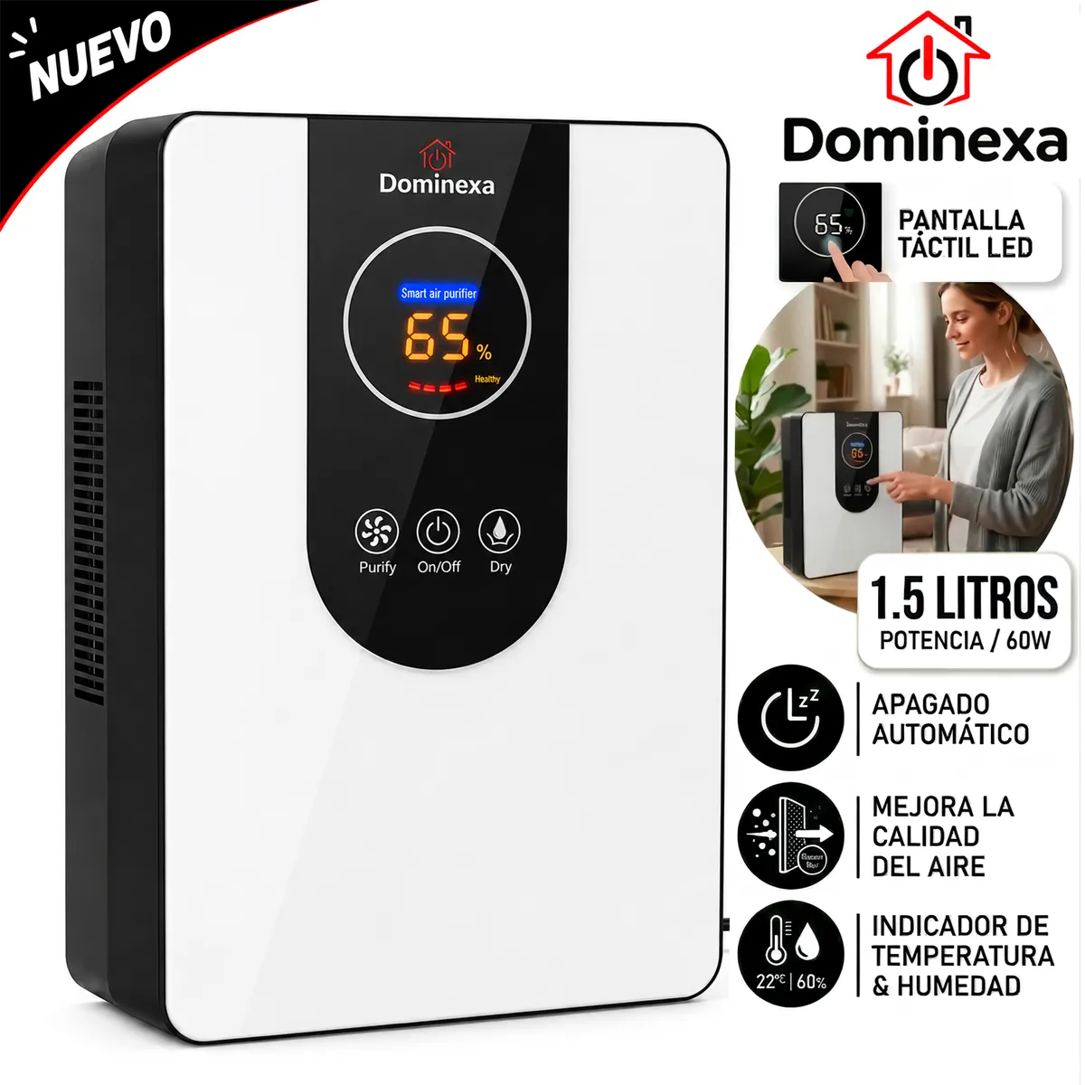 DESHUMEDECEDOR DOMINEXA DM-601 BLANCO 1.5L - 1