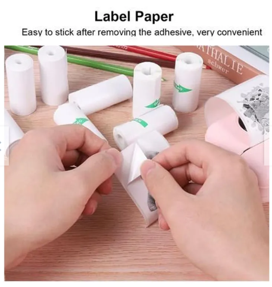 5 ROLLOS STICKER ADHESIVOS PARA MINI IMPRESORA INALAMBRICA - 2