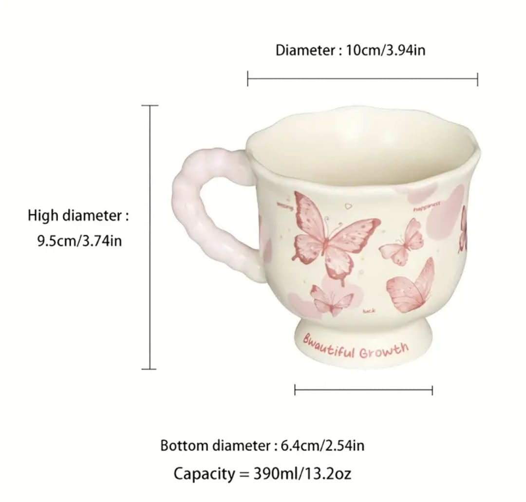 TAZA VINTAGE CON MARIPOSAS - 3