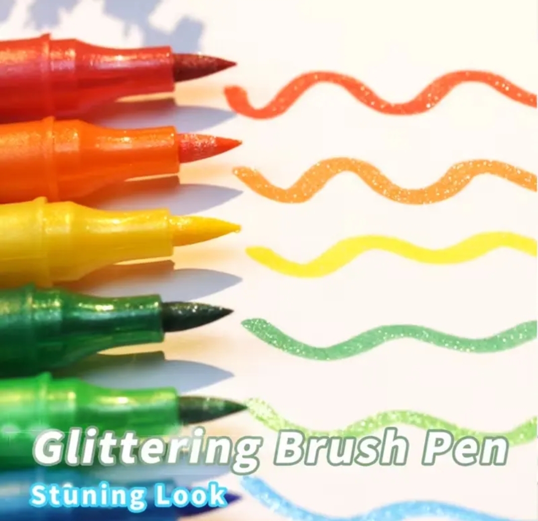 PLUMONES GLITTER DOBLE PUNTA X 12UND - 3