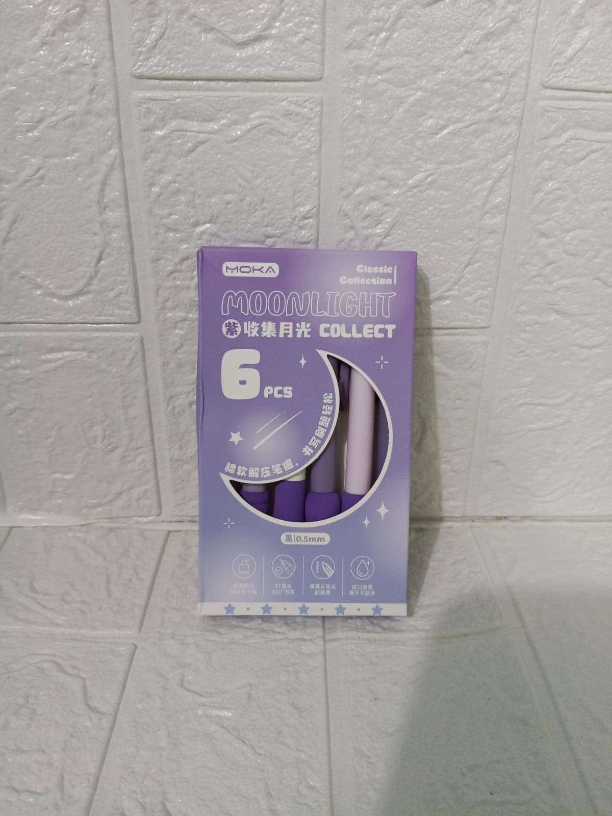 SET DE LAPICEROS MORADO X 6UND DE TINTA NEGRA - 3