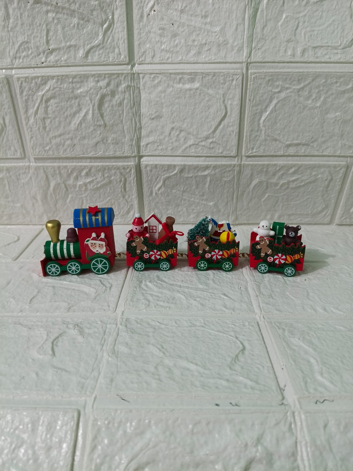 TRENCITO NAVIDEÑO DE MADERA 4 DE 21CM - 1