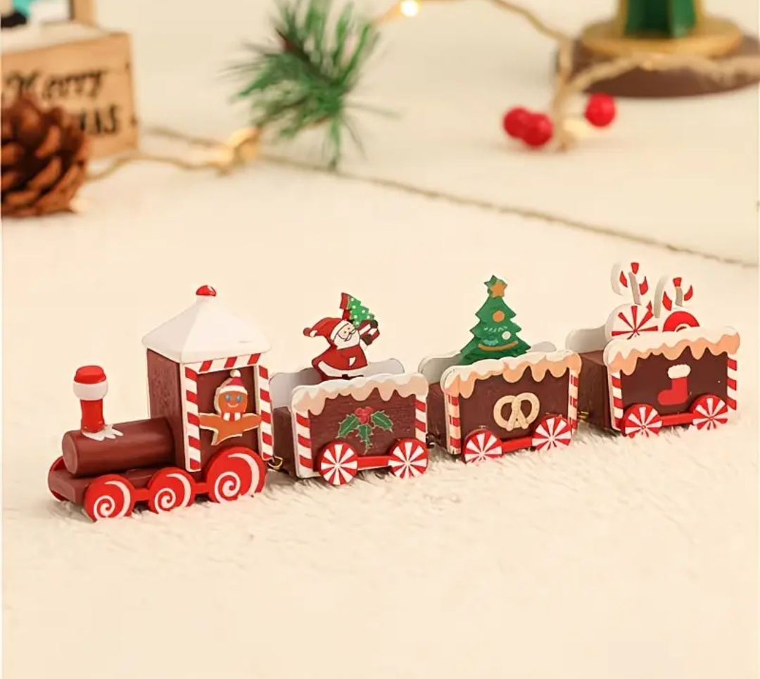 TRENCITO NAVIDEÑO DE MADERA 3 DE 21CM - 1