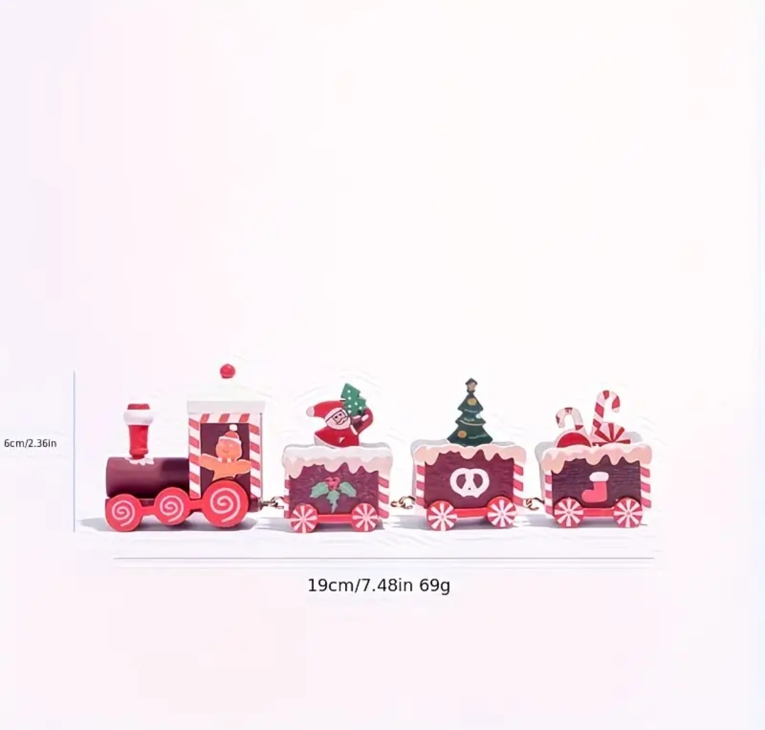 TRENCITO NAVIDEÑO DE MADERA 3 DE 21CM - 2