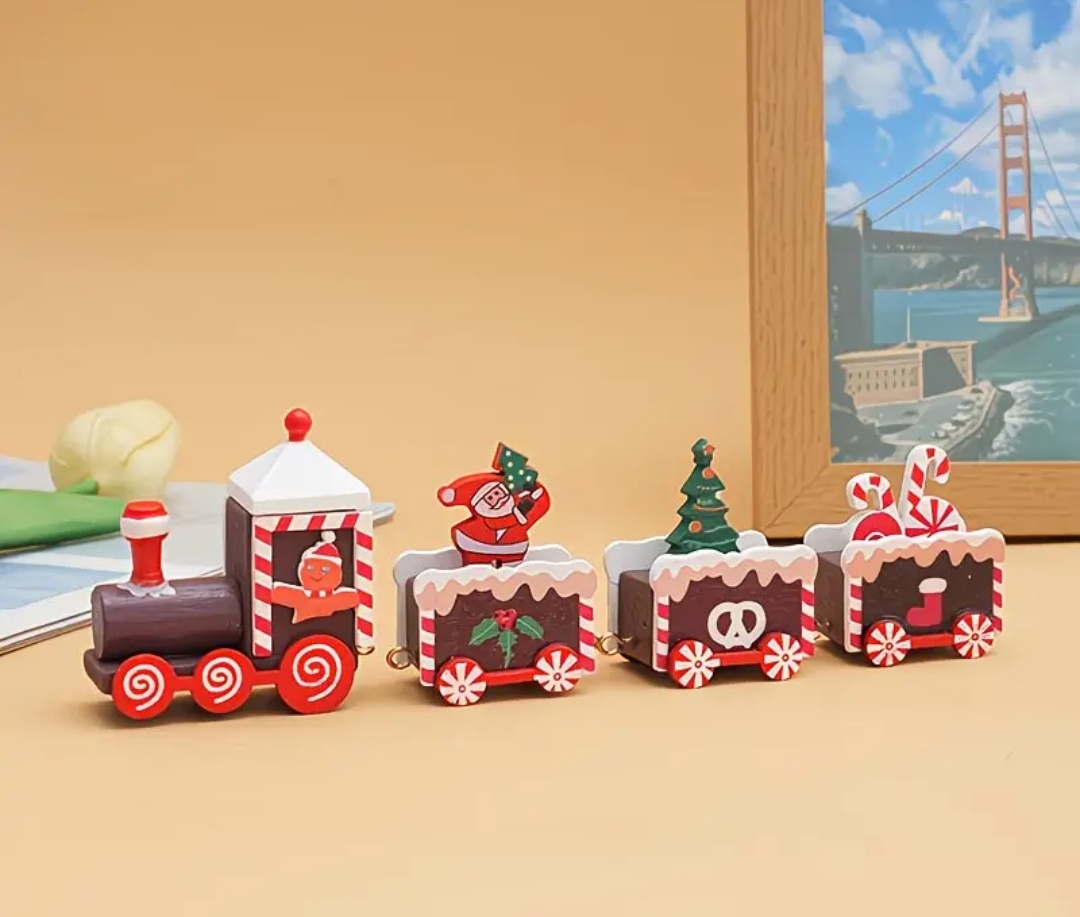 TRENCITO NAVIDEÑO DE MADERA 3 DE 21CM - 3