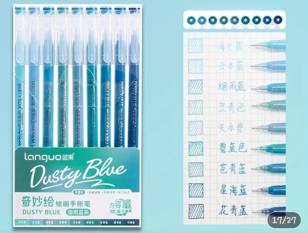 SET DE 9 LAPICEROS TINTA AZUL - 1
