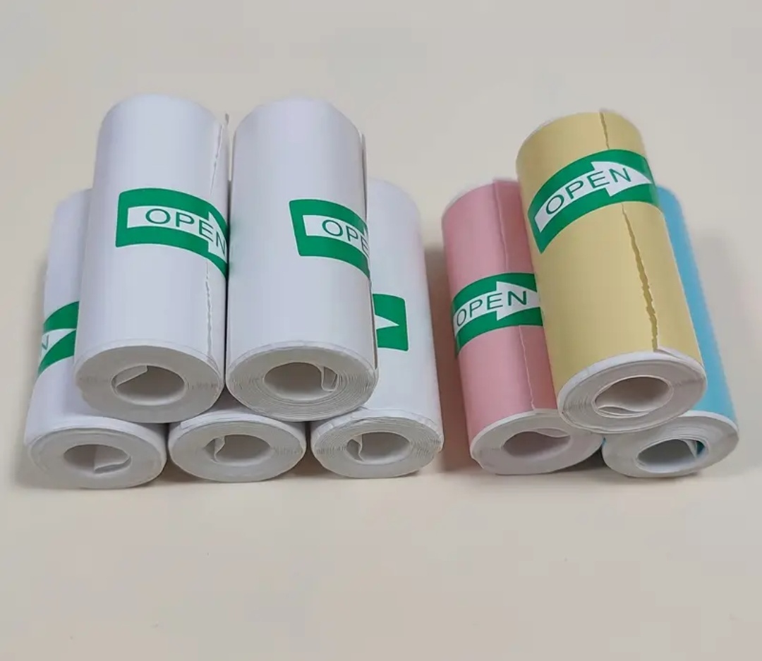 8 ROLLOS STICKER ADHESIVOS MIXTOS PARA MINI IMPRESORA INALAMBRICA - 1