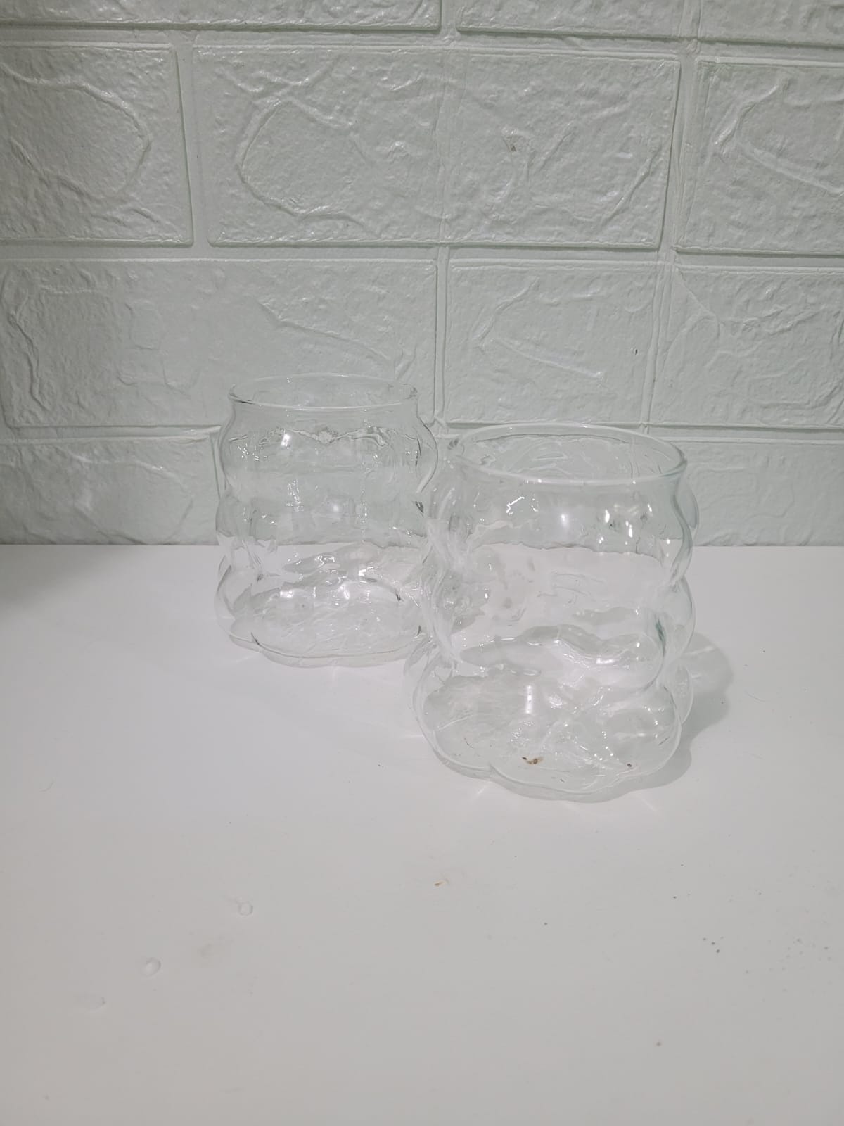 SET DE 2 VASOS DE VIDRIO BURBUJA - 2