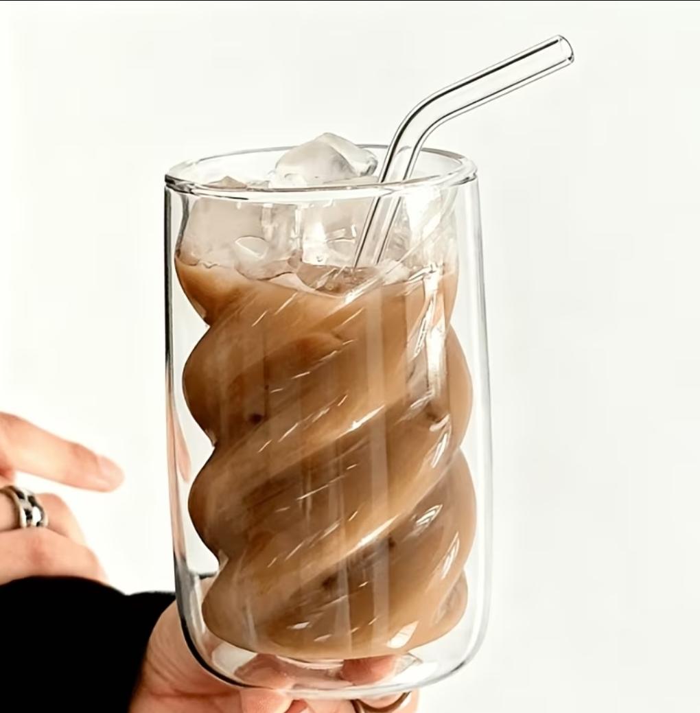 VASO DE VIDRIO ESPIRAL CON SORBETE - 1