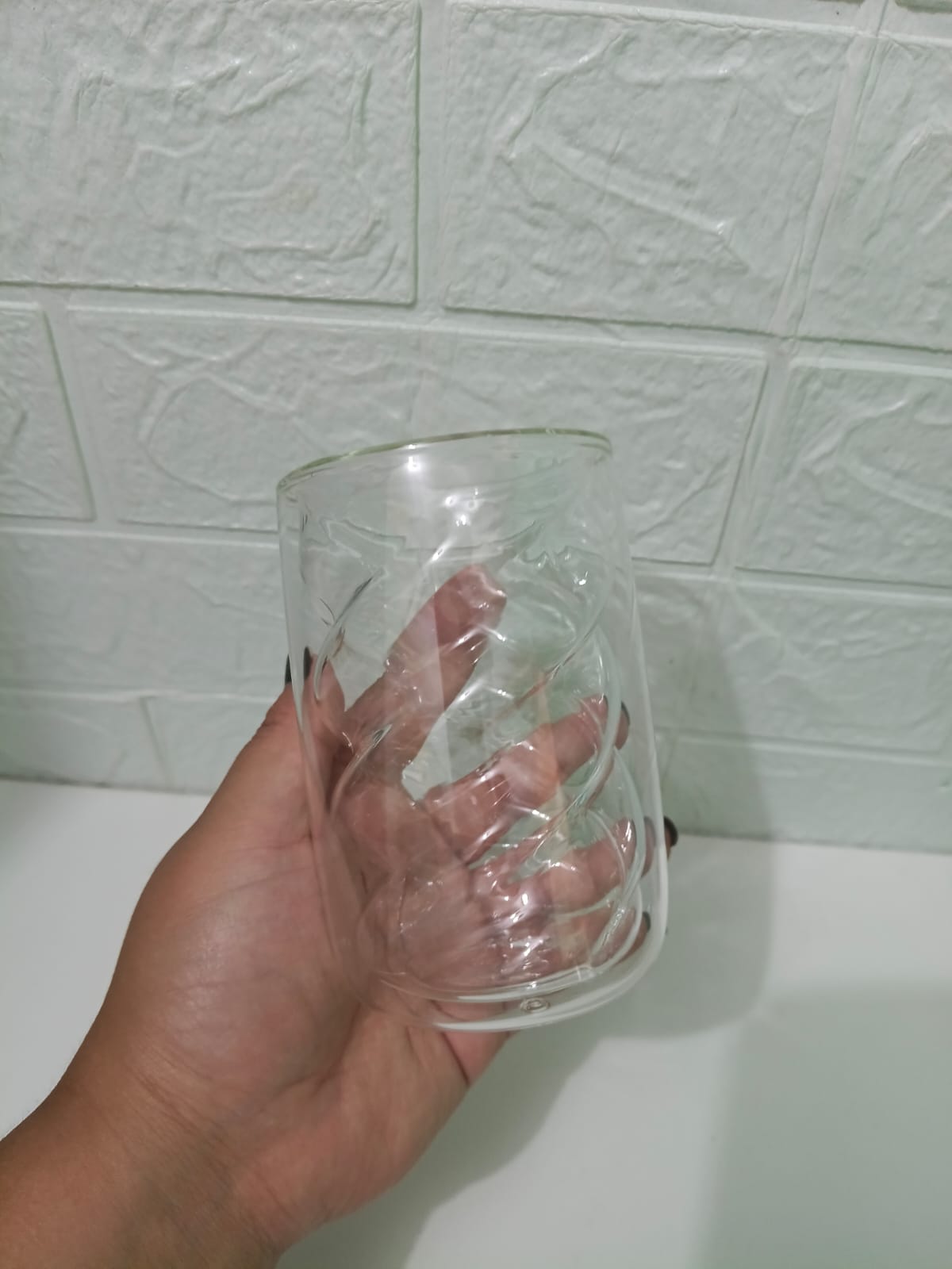 VASO DE VIDRIO ESPIRAL CON SORBETE - 2