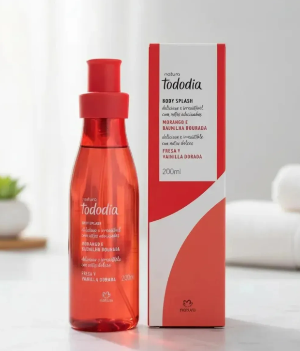 BODY SPLASH FRESA Y VAINILLA DORADA TODODIA NATURA 200 ML - 1