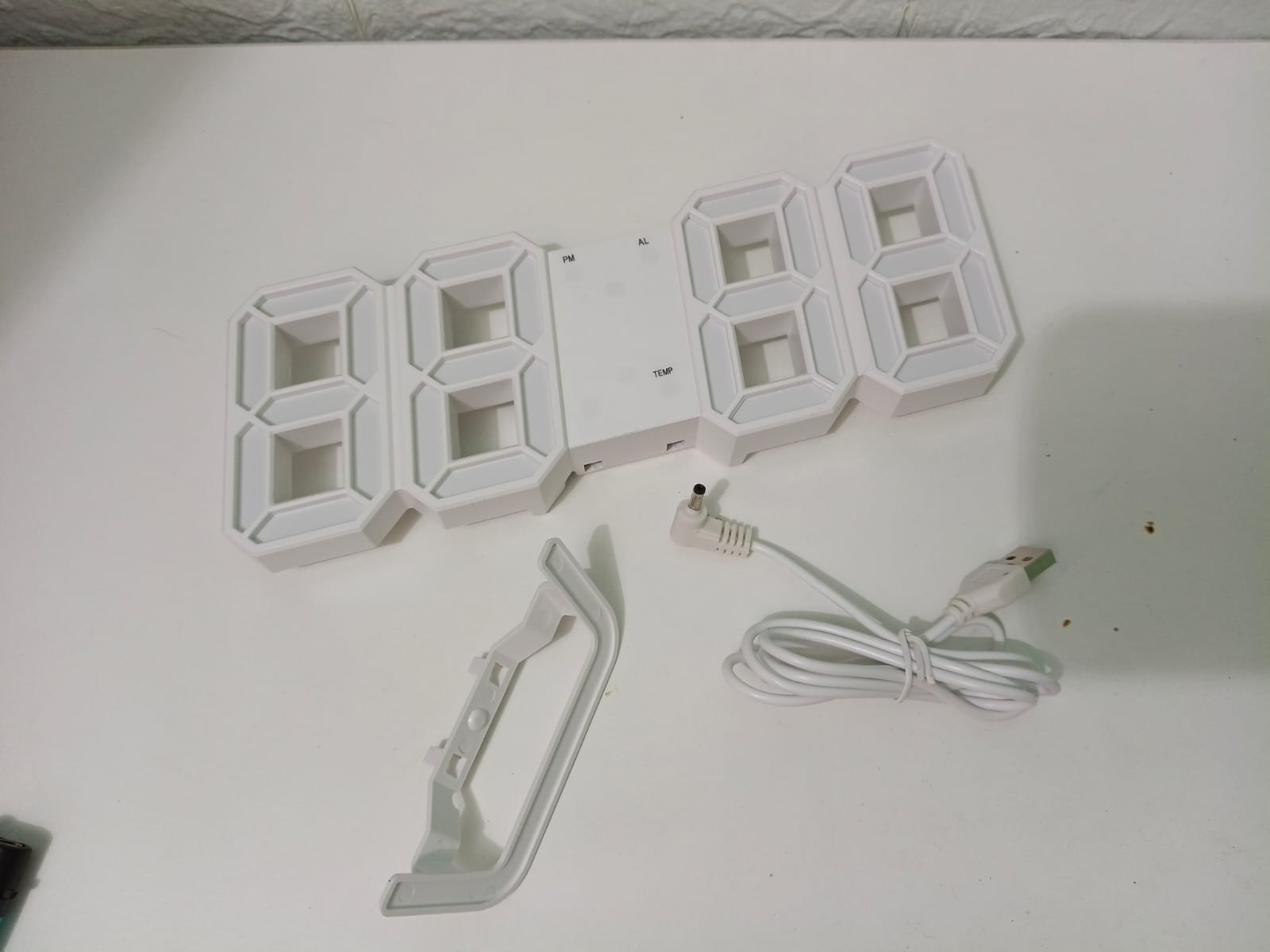 RELOJ DIGITAL LED 3D - BLANCO - 3