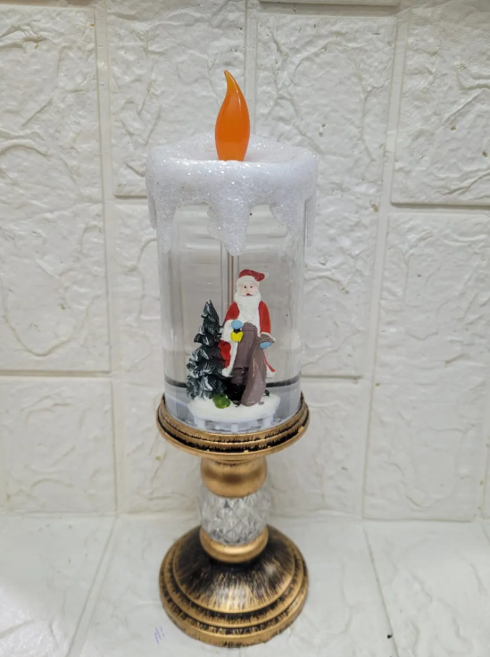 CANDELABRO EN FORMA DE VELA NAVIDEÑO DE PAPA NOEL - 1