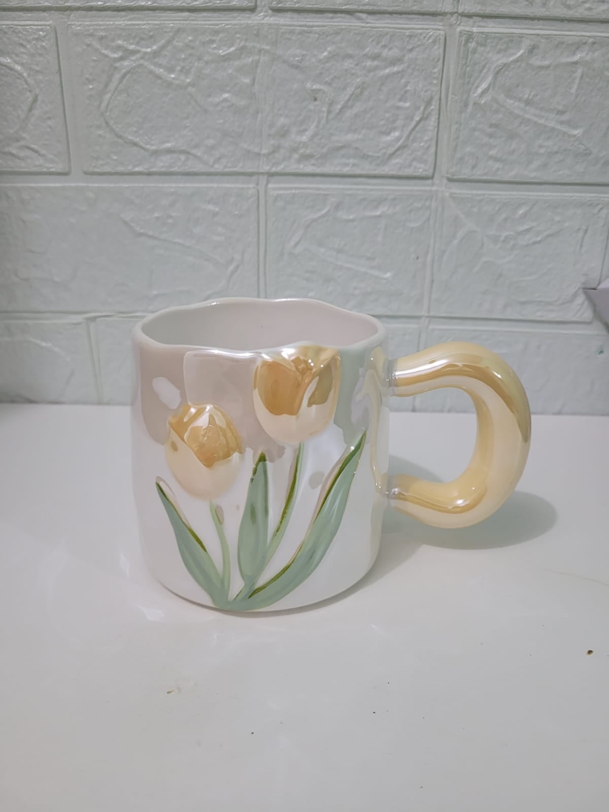 TAZA TULIPAN TORNASOLADO AMARILLO - 1