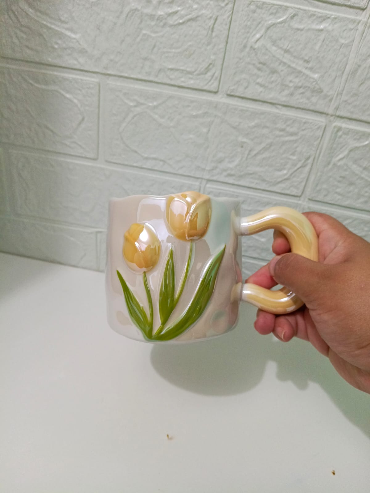 TAZA TULIPAN TORNASOLADO AMARILLO - 2