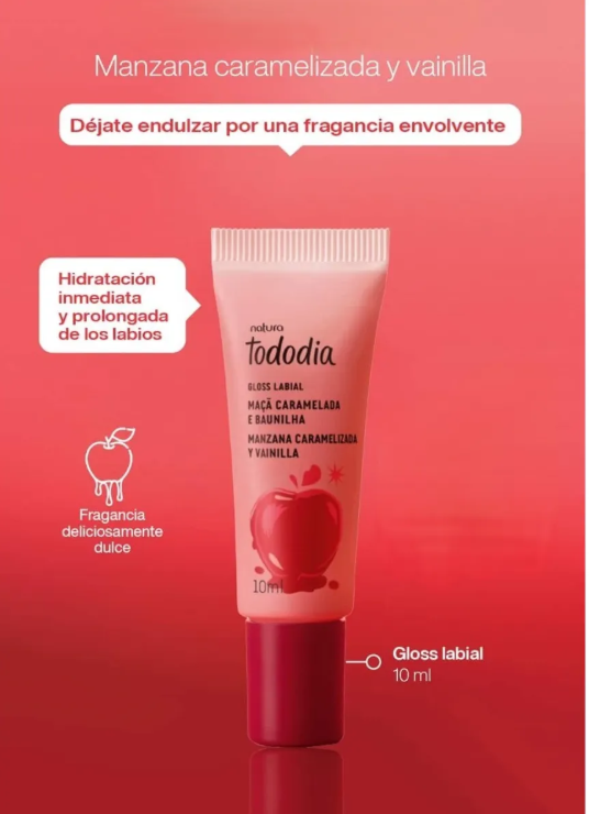 LABIAL GLOSS TODODIA MANZANA CARAMELIZADA Y VAINILLA DE NATURA - 2