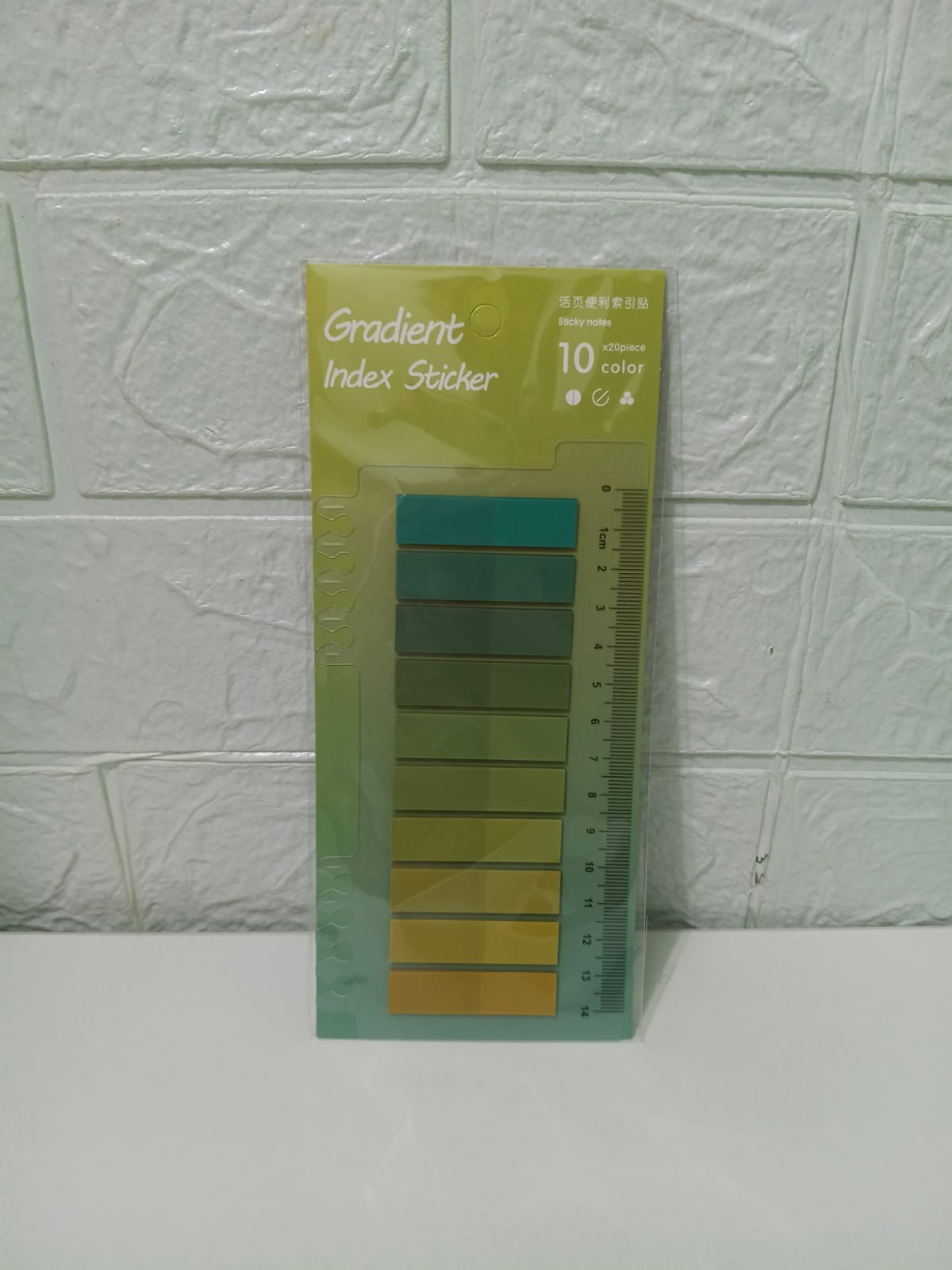 POST IT TRANSPARENTE RETRO X 200UND AMARILLO-VERDE - 1