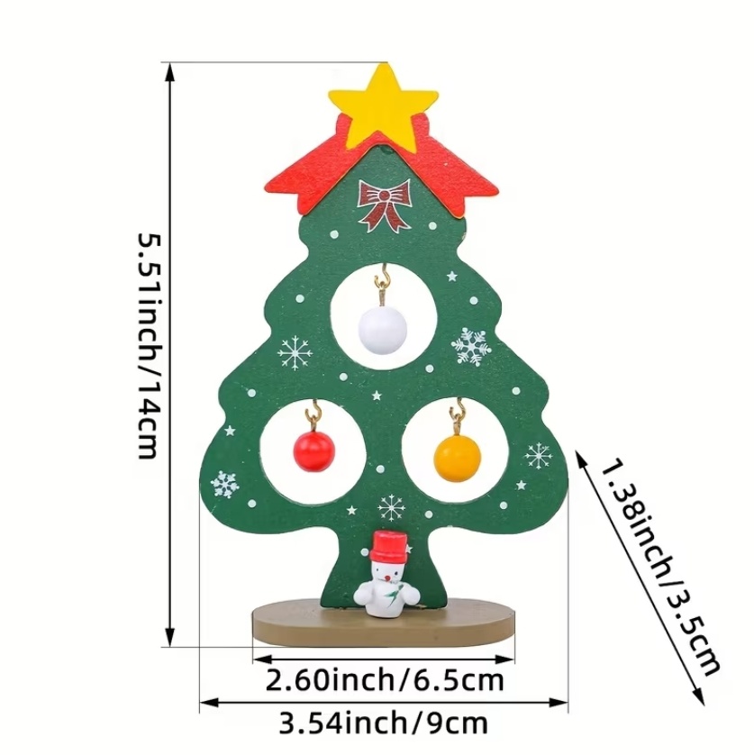 DUO DE MINI ARBOLITOS DE MADERA NAVIDEÑO - 2