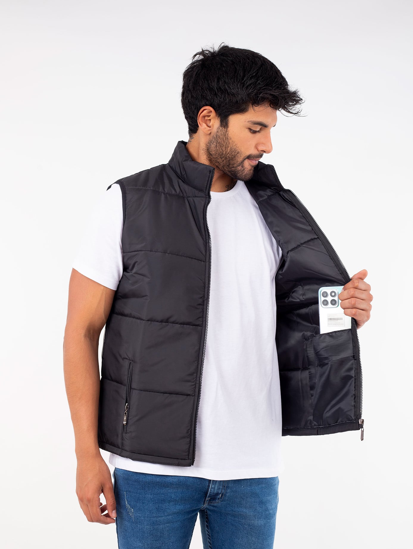 CHALECO NEGRO PUFFER JUSTO CABALLERO - 3
