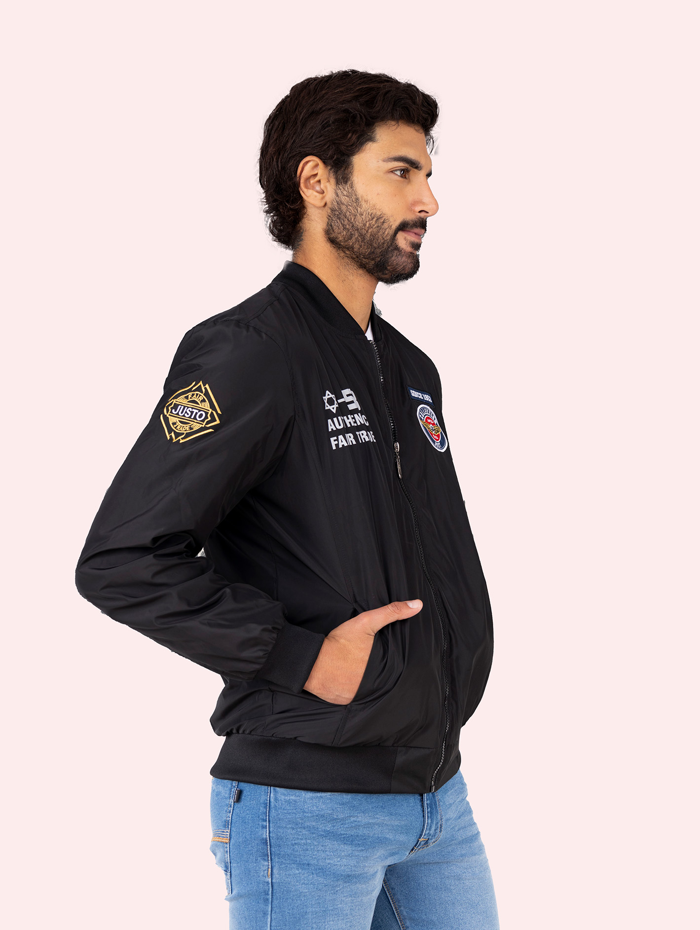 CASACA BOMBER JUSTO HOMBRE  BORDADO - 2