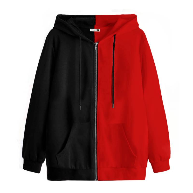 POLERA HOMBRE YANSUS BICOLOR ROJO Y NEGRO - 1