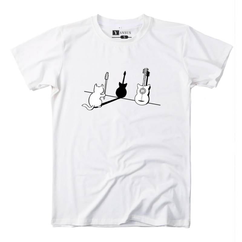 POLO ALGODÓN HOMBRE YANSUS BLANCO ESTAMPADO GATO - 1