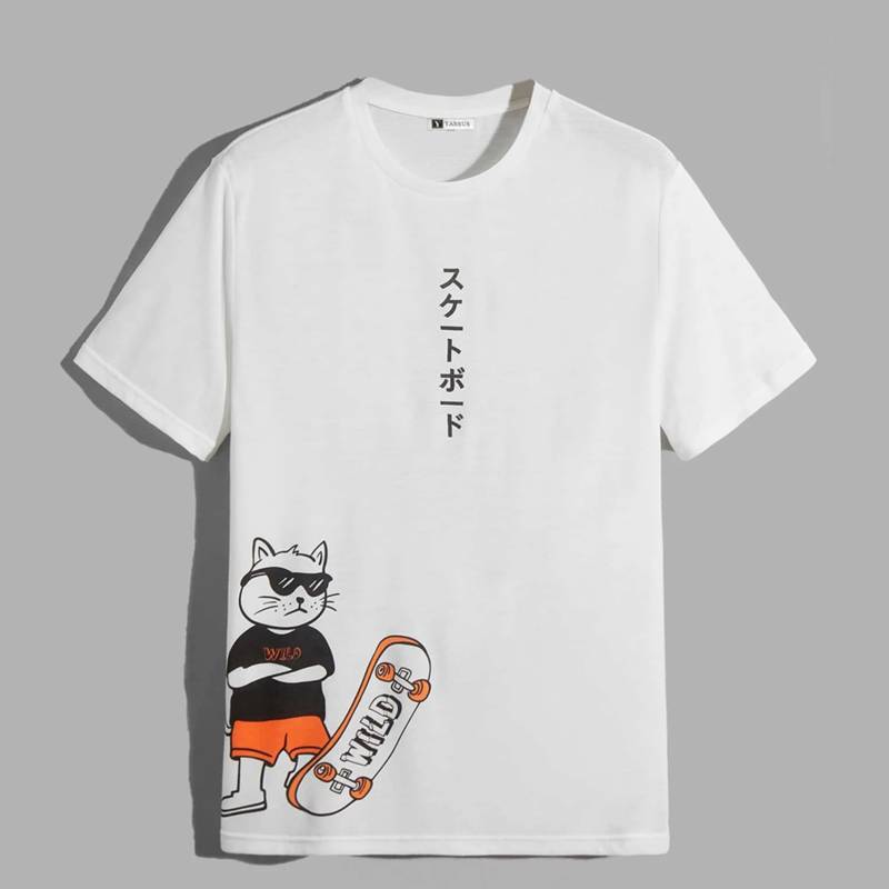 POLO ALGODÓN HOMBRE YANSUS CON ESTAMPADO DE LETRA JAPONES - 1