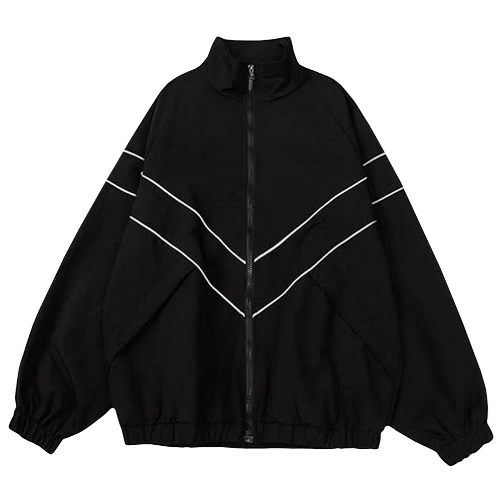 POLERA CASACA YANSUS NEGRO RAYAS - 1