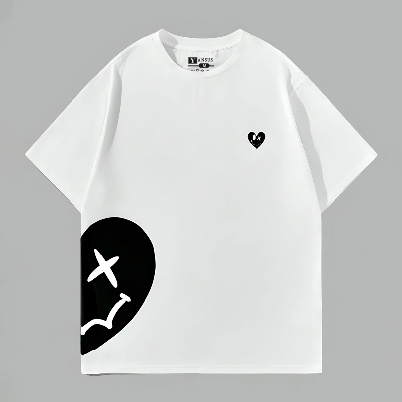 POLO BLANCO HOMBRE YANSUS ESTAMPADO CORAZON - 1
