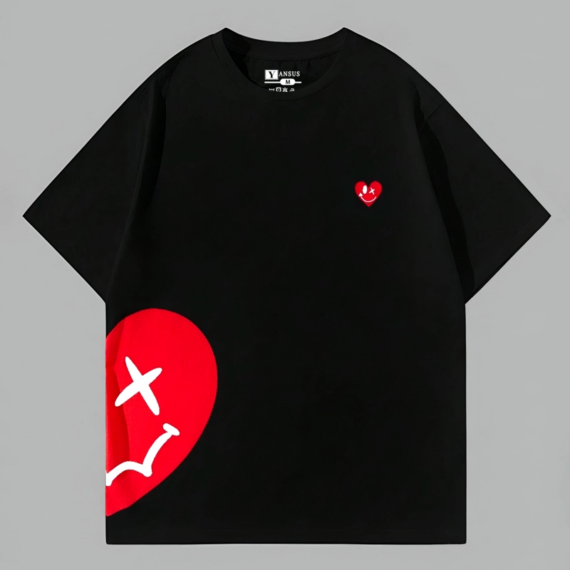 POLO BLANCO HOMBRE OVERSIZE YANSUS ESTAMPADO CORAZON - 1