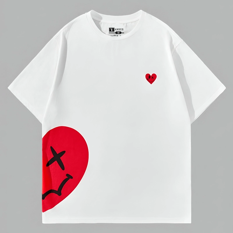 POLO BLANCO HOMBRE OVERSIZE YANSUS ESTAMPADO CORAZON - 2