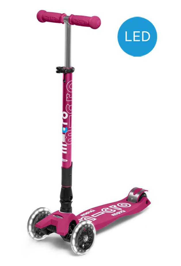 SCOOTER MAXI MICRO DELUXE FOLDABLE LED BERRY RED - 1
