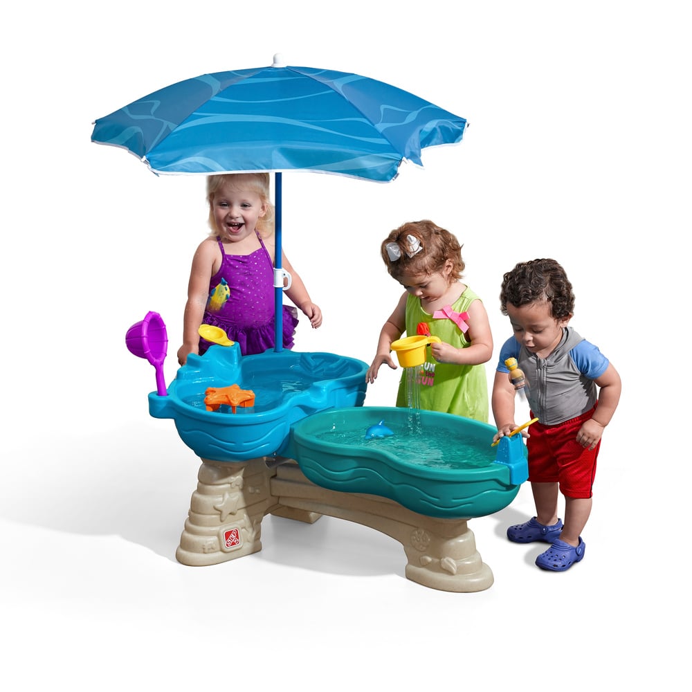 MESITA PARA NIÑOS STEP 2 AGUA MARINA CON SOMBRILLA - CELESTE - 1