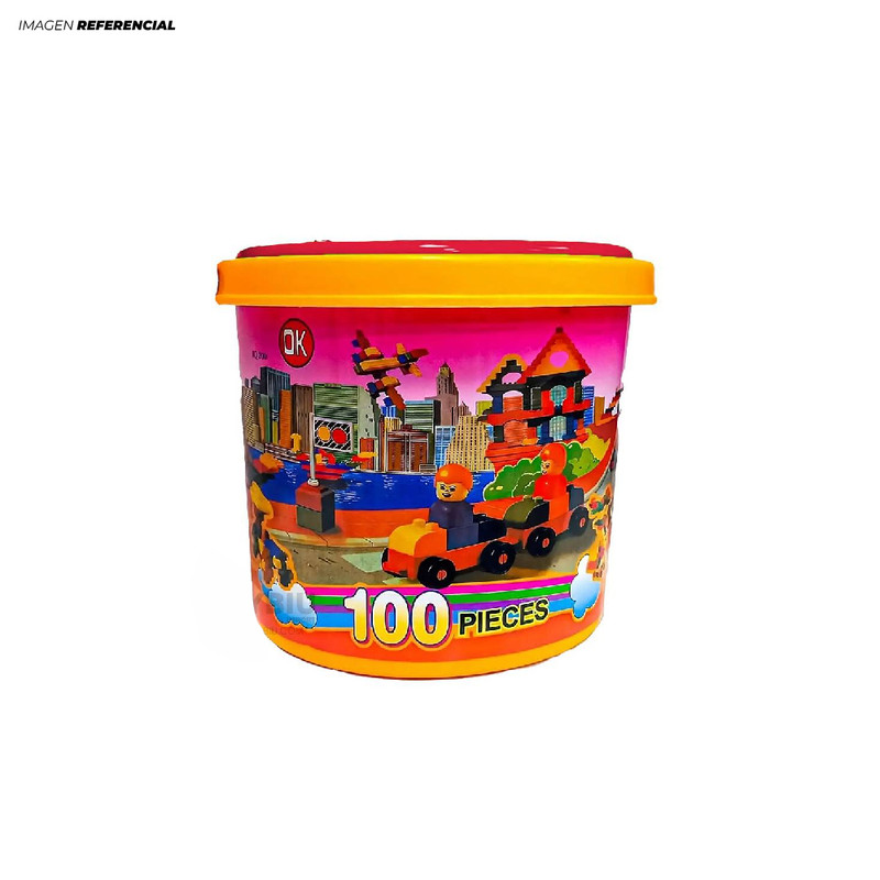 JUEGO DE BLOQUES DIDÁCTICOS BALDE DE 100 PIEZAS - 1