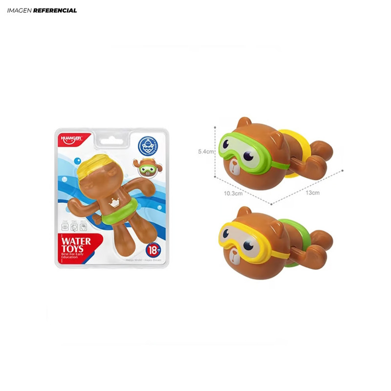 JUGUETE DE BAÑO OSO NADADOR PARA BEBES Y NIÑOS - 1