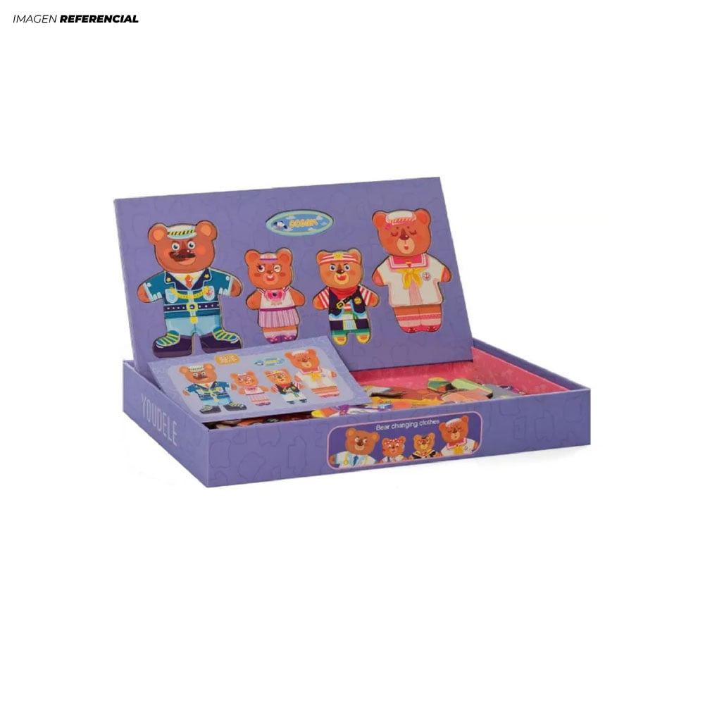 JUEGO DE ROMPECABEZAS OSITO DE MADERA PARA BEBES Y NIÑOS - 1