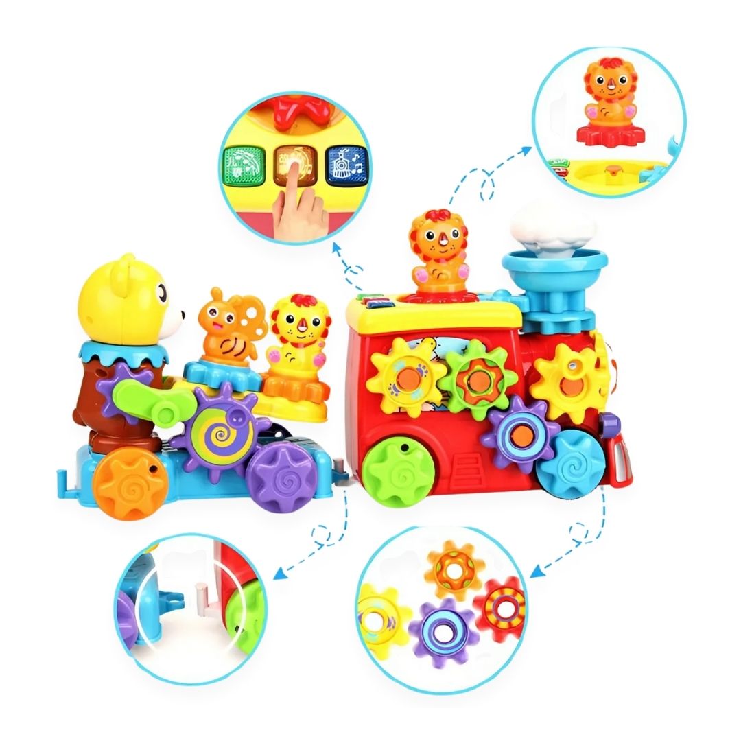 TREN GRANDE INFANTIL CON ENGRANAJES, LUCES Y SONIDOS - 2