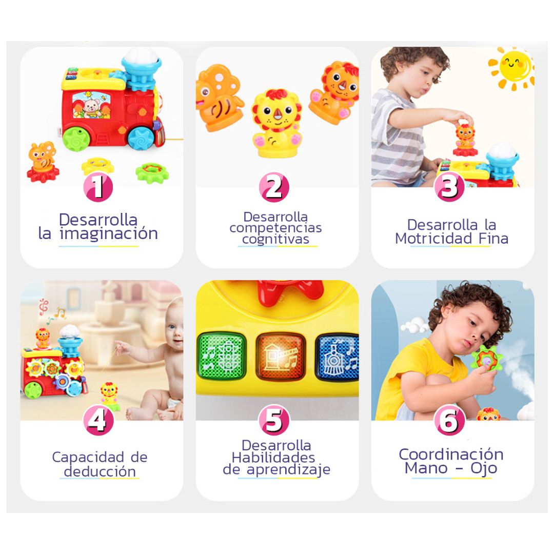 TREN GRANDE INFANTIL CON ENGRANAJES, LUCES Y SONIDOS - 4