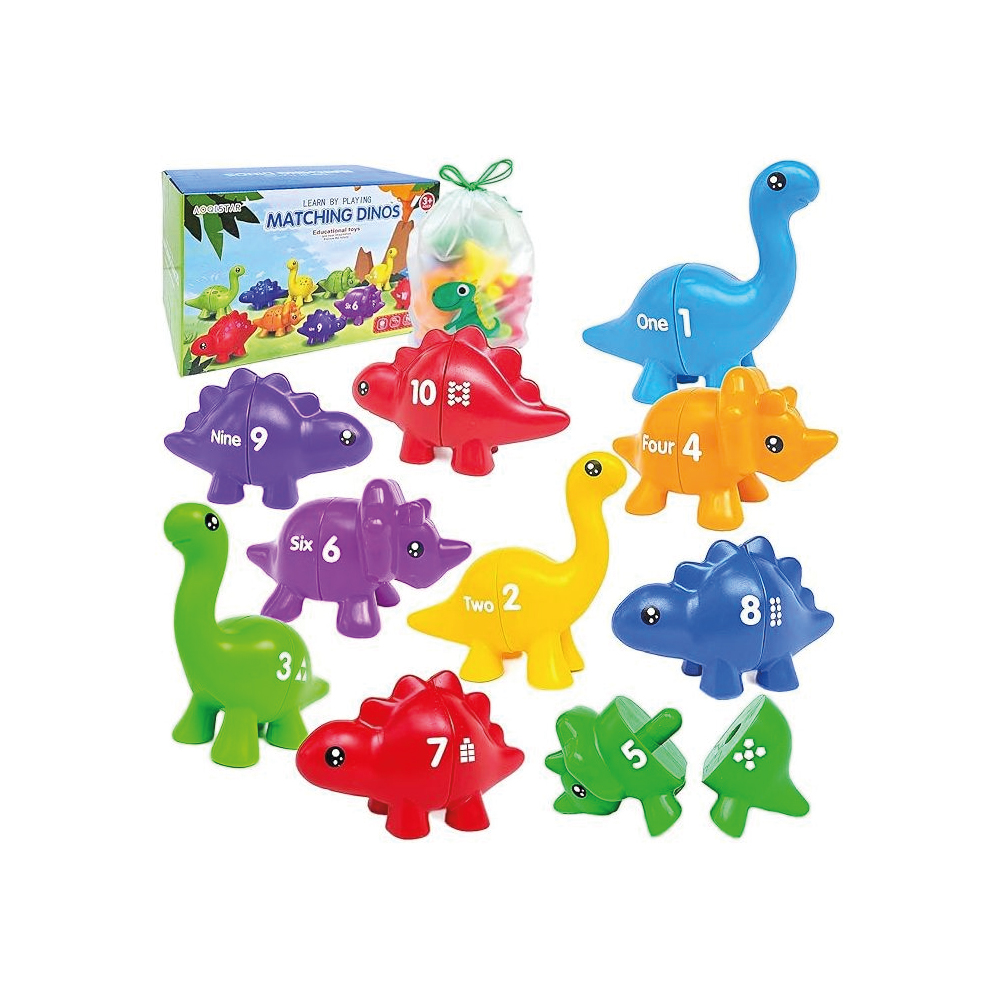 JUGUETE DIDÁCTICO DINOSAURIOS CONECTORES CON NÚMEROS - 1