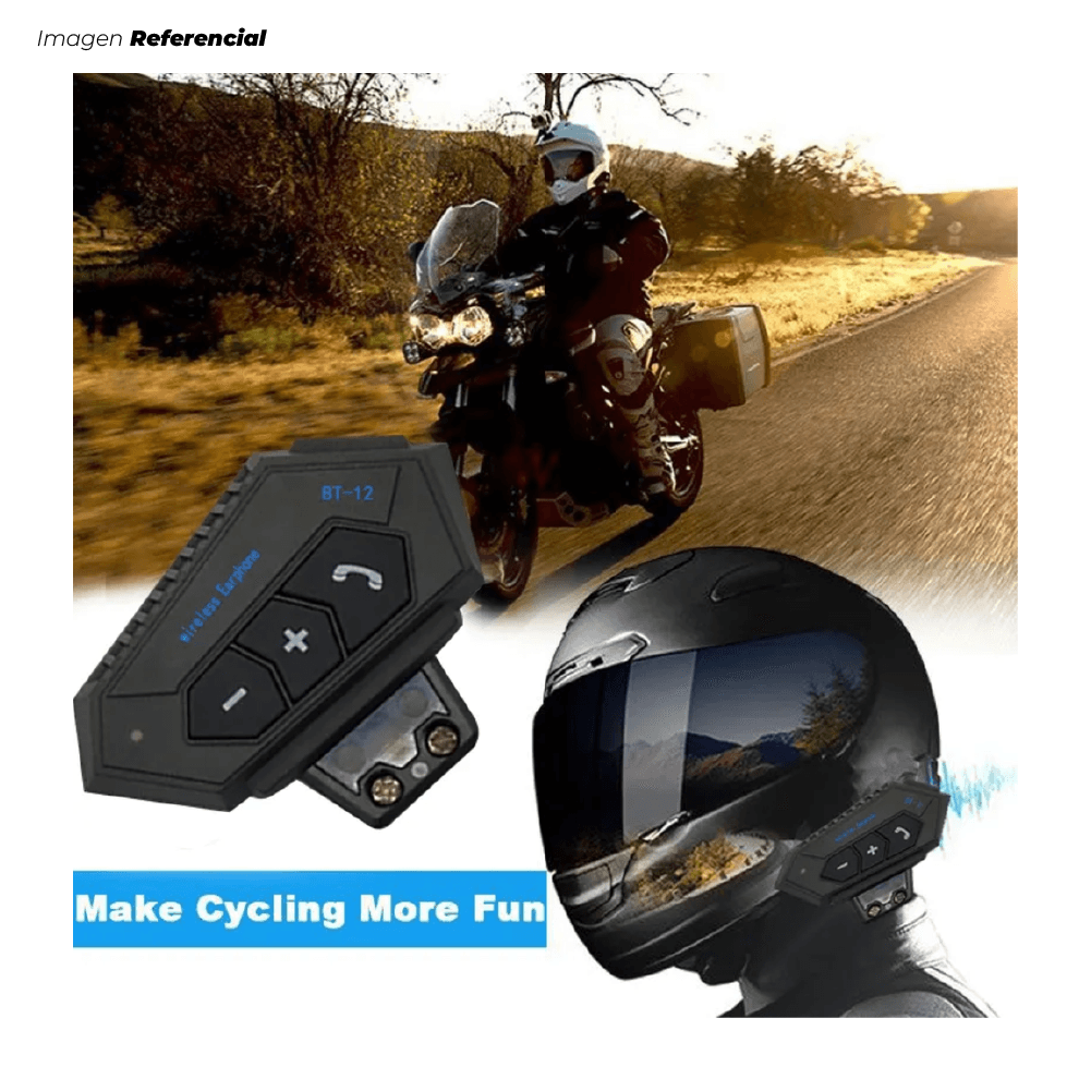 AUDÍFONO PARA MOTO BLUETOOTH MODELO BT-12 PARA CASCO ESTILO MANOS LIBRES - 3