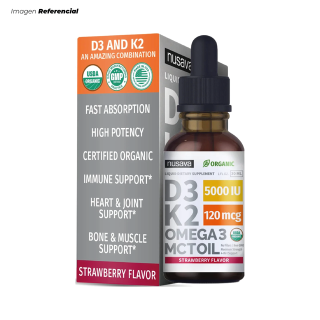 SUPLEMENTO NUTRICIONAL D3+K2 OMEGA 3 MCTOIL NUSAVA - 1
