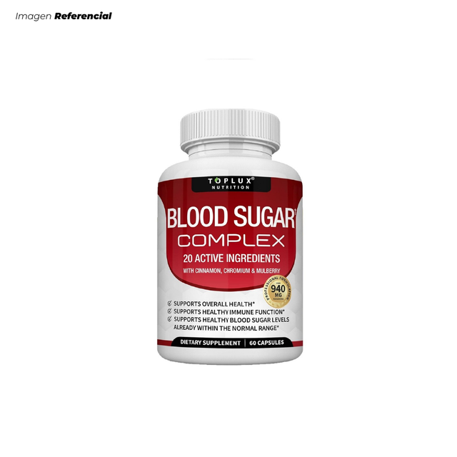 COMPLEJO DE AZÚCAR EN SANGRE CON 20 INGREDIENTES ACTIVOS TOPLUX NUTRITION - 1