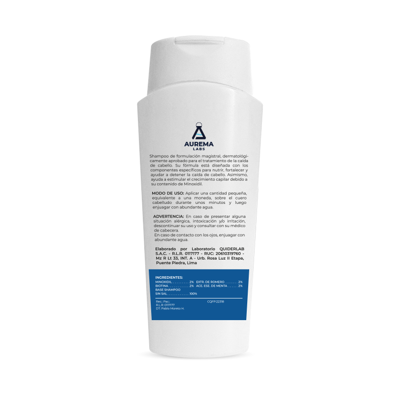 DERMATOLÓGICO SHAMPOO CABELLO CRECIMIENTO Y FUERZA CONTROL CAÍDA DE 350 ML AUREMA LABS - 2