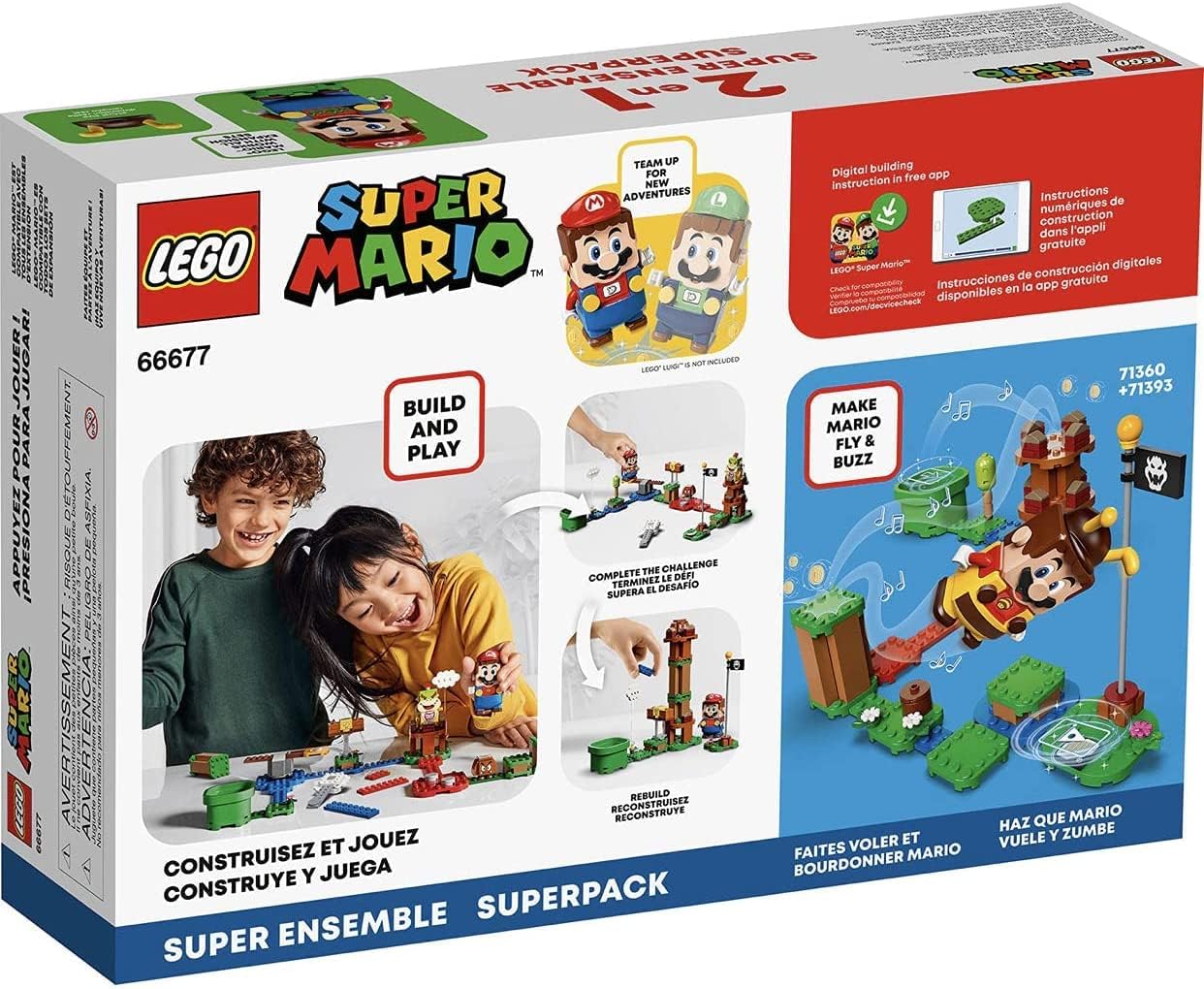LEGO 66677 SUPER MARIO 2 EN 1 KIT DE CONSTRUCCIÓN (CONTIENE 71360 AVENTURAS CON MARIO Y 71393 BEE MARIO) - 2