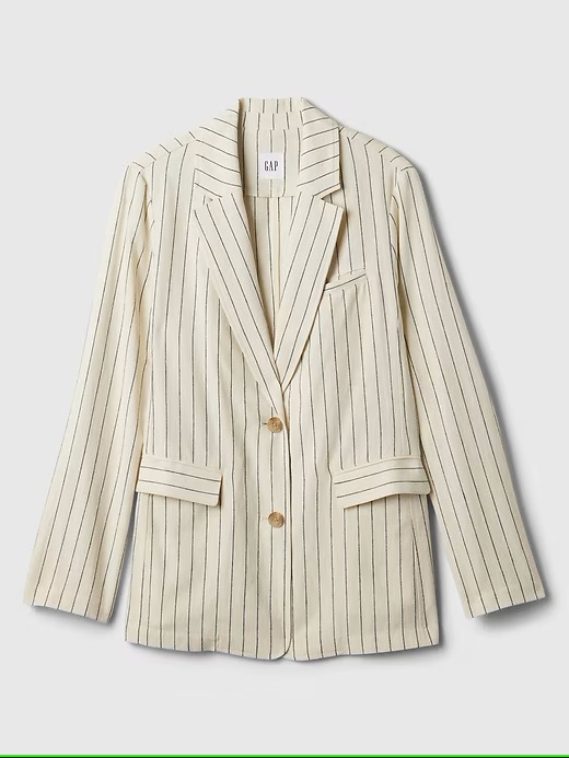 BLAZER GAP BLANCO HUMO CHAQUETA CASACA MUJER MANGA LARGA BLANCO TIZA - 3