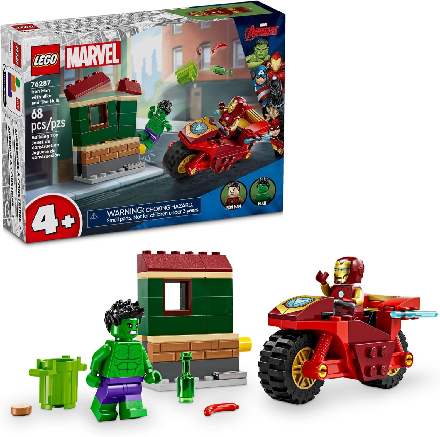 LEGO MARVEL IRON MAN WITH BIKE AND THE HULK 76287 - 1