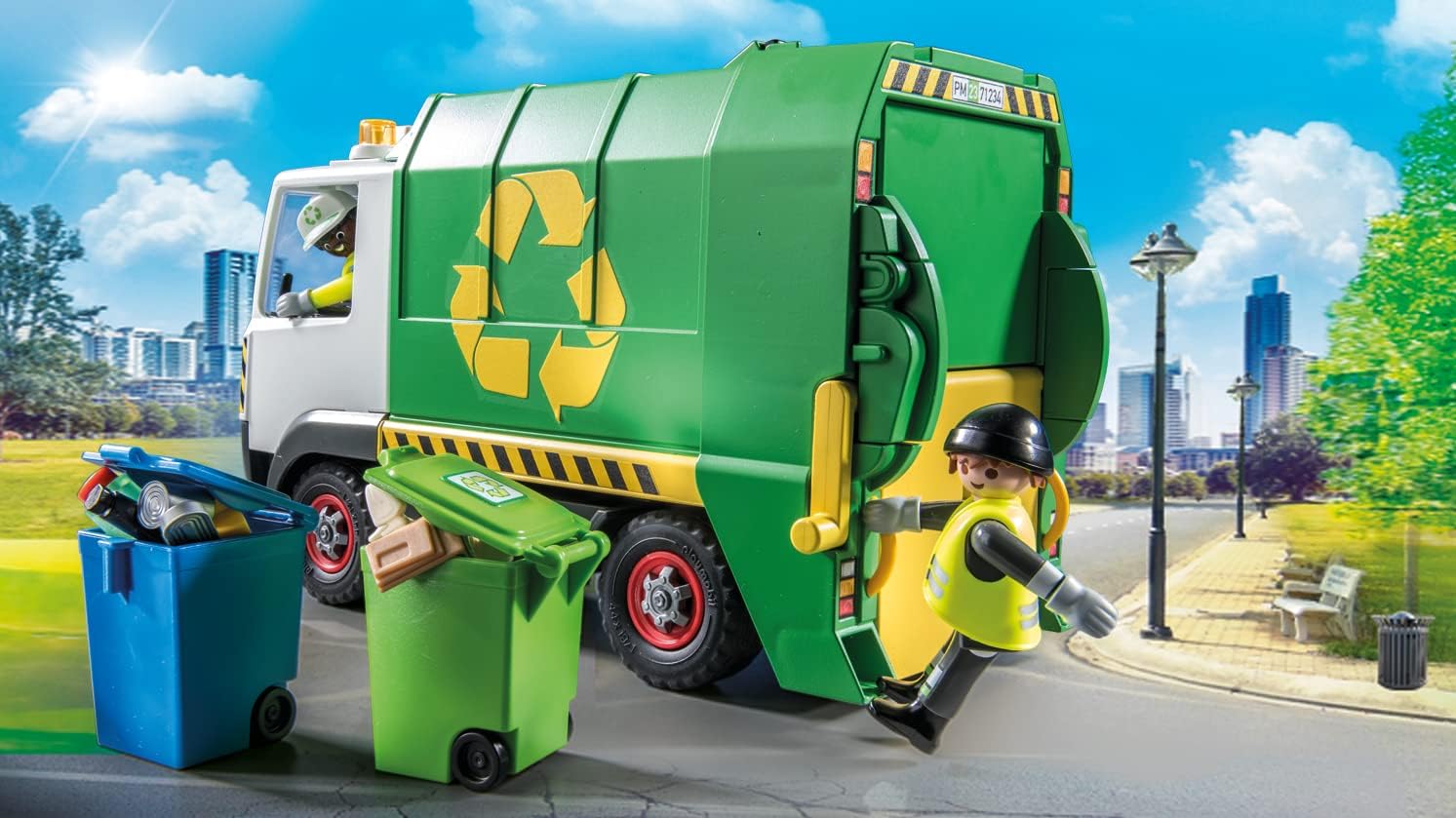 PLAYMOBIL SET CAMIÓN DE RECICLAJE 71234 CON ACCESORIOS Y 2 FIGURAS CARRO VEHICULO 61 PIEZAS - 4