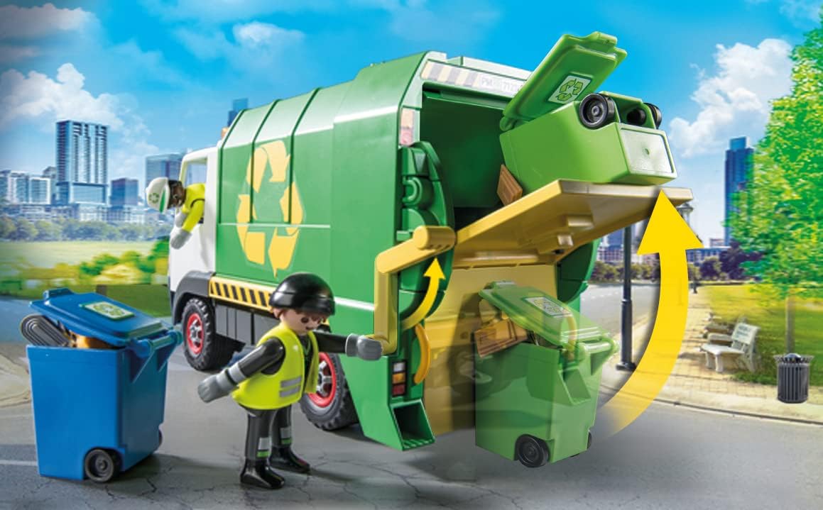PLAYMOBIL SET CAMIÓN DE RECICLAJE 71234 CON ACCESORIOS Y 2 FIGURAS CARRO VEHICULO 61 PIEZAS - 5